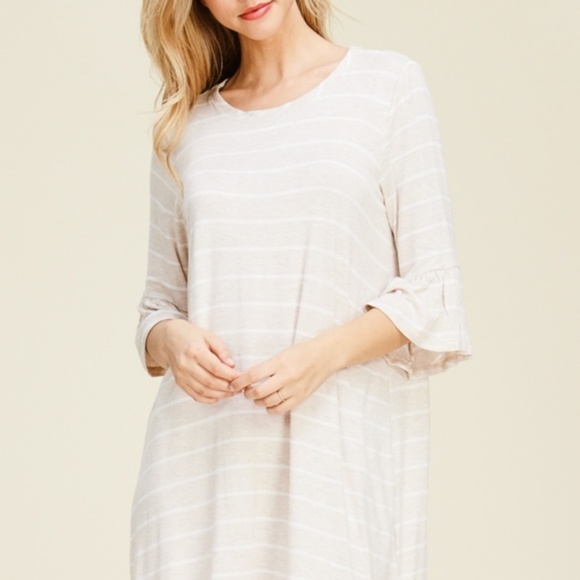 Papermoon Stripe Ruffle Sleeve Tunic Dress - Picture 5 of 6
